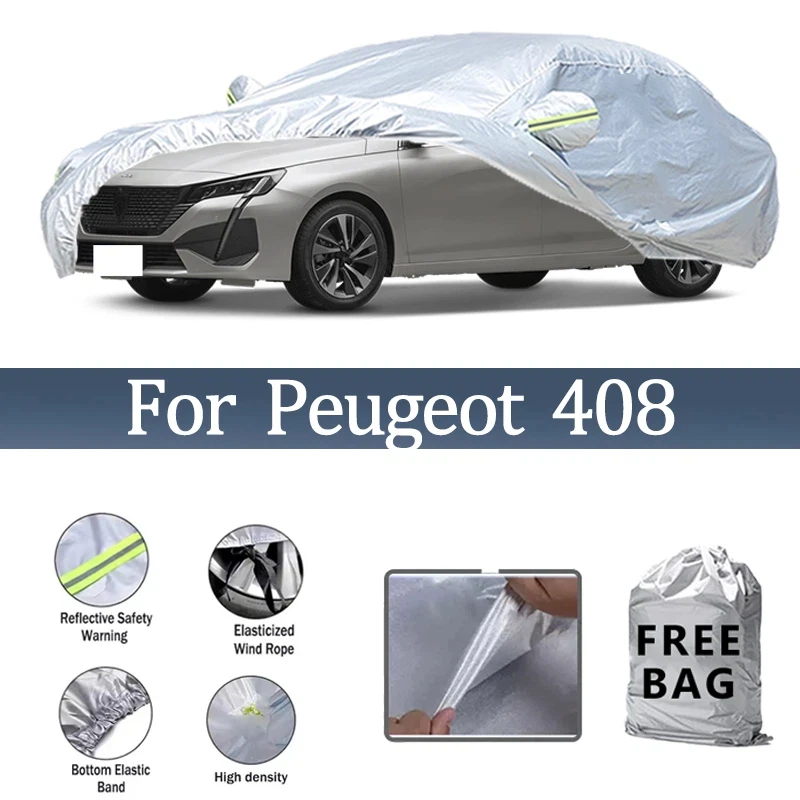 

For Peugeot 408 Car Cover Outdoor Protection Covers Snow Sunshade Waterproof Dustproof Exterior UV Car Accessories