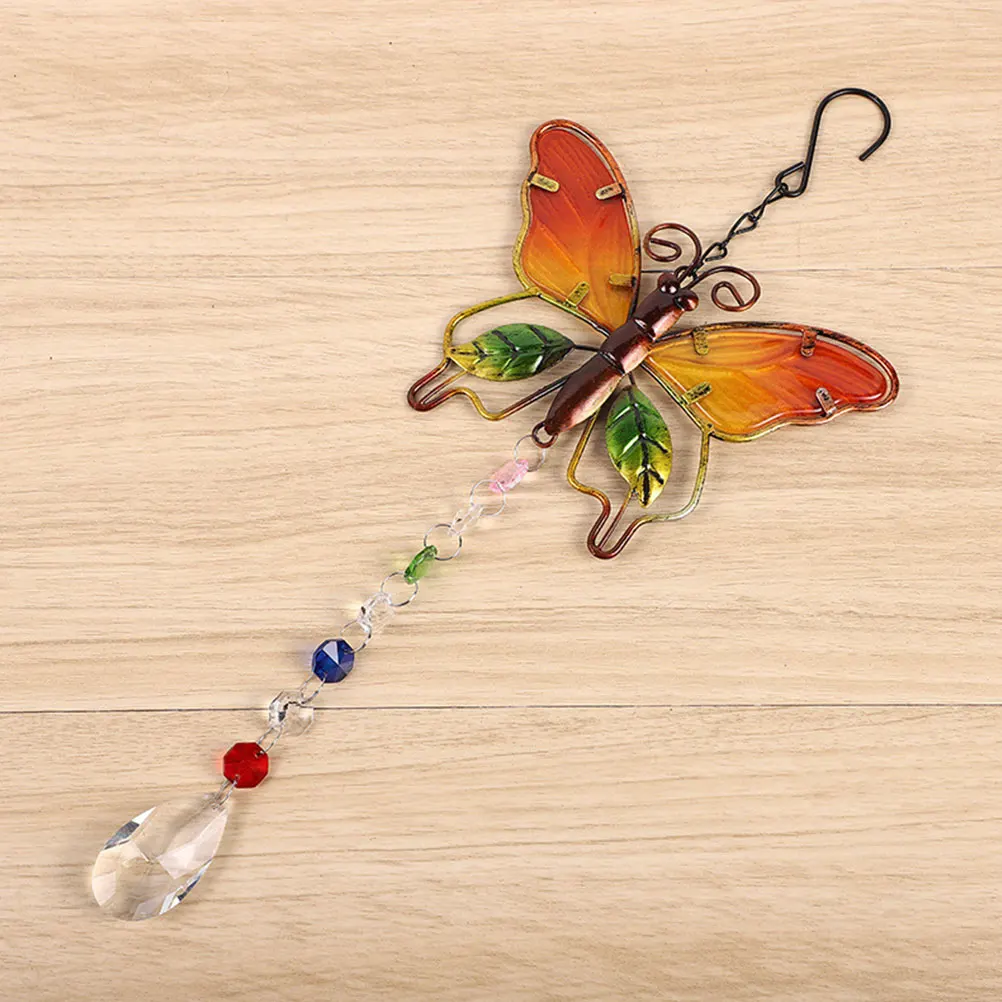 

Crystal Butterfly Hanging Decor Garden Ornament Sun Catcher For Yard Home Window Suncatchers Tree Pendant Garden Scene