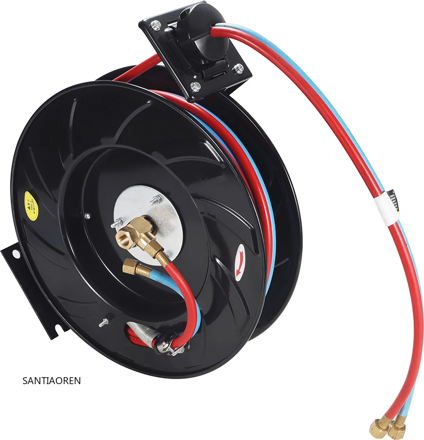 

2025Factory Price Stainless Steel Hose Reel Adjustable Oil Hose Real 3/8" Auto Hose Reel