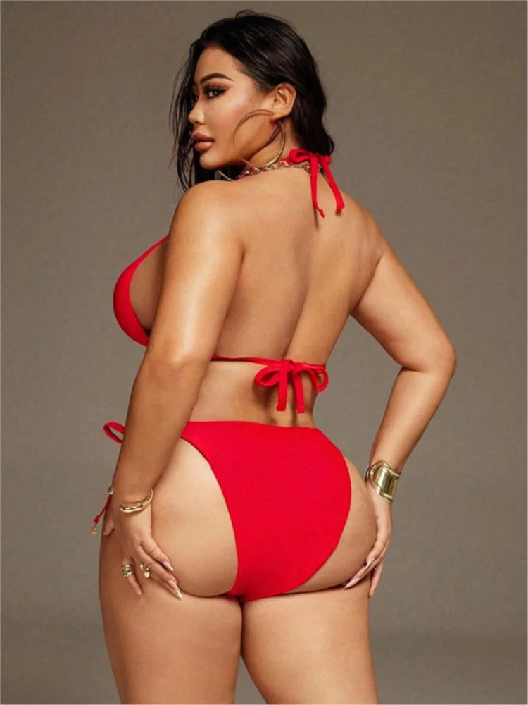 L-4XL Plus Size High Waist Bikini Women's Push Up Big Large Size Swimsuit 2026 Summer Mujer Tummy Control Swimwear Bikini Sets