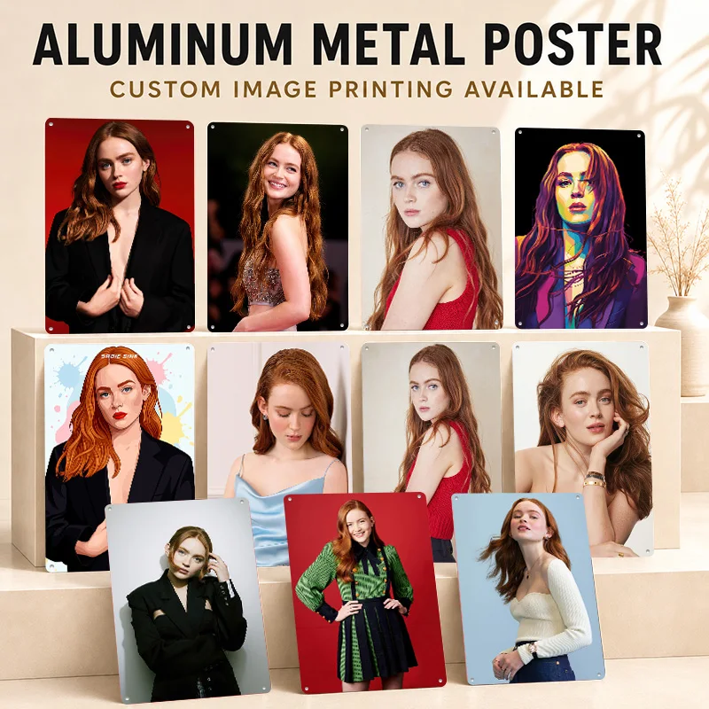 Sadie Sink Printed Posters Personalized Metal Sign Premium Dramatic Film Culture Graphic Wall Art Suited To Screen Collectors