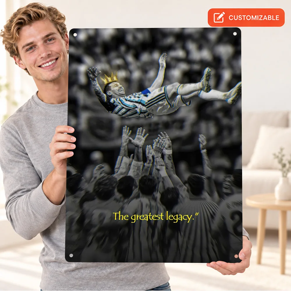 Lionel Messi Football Player Textured Metal Poster Customized Aluminum Sign Contemporary Sports Style Wall Art For Home Office