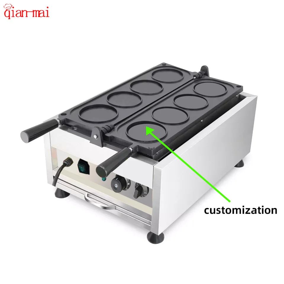 Customized Snack Equipment New 4-piece Coin Commercial Waffle Maker Round Waffle