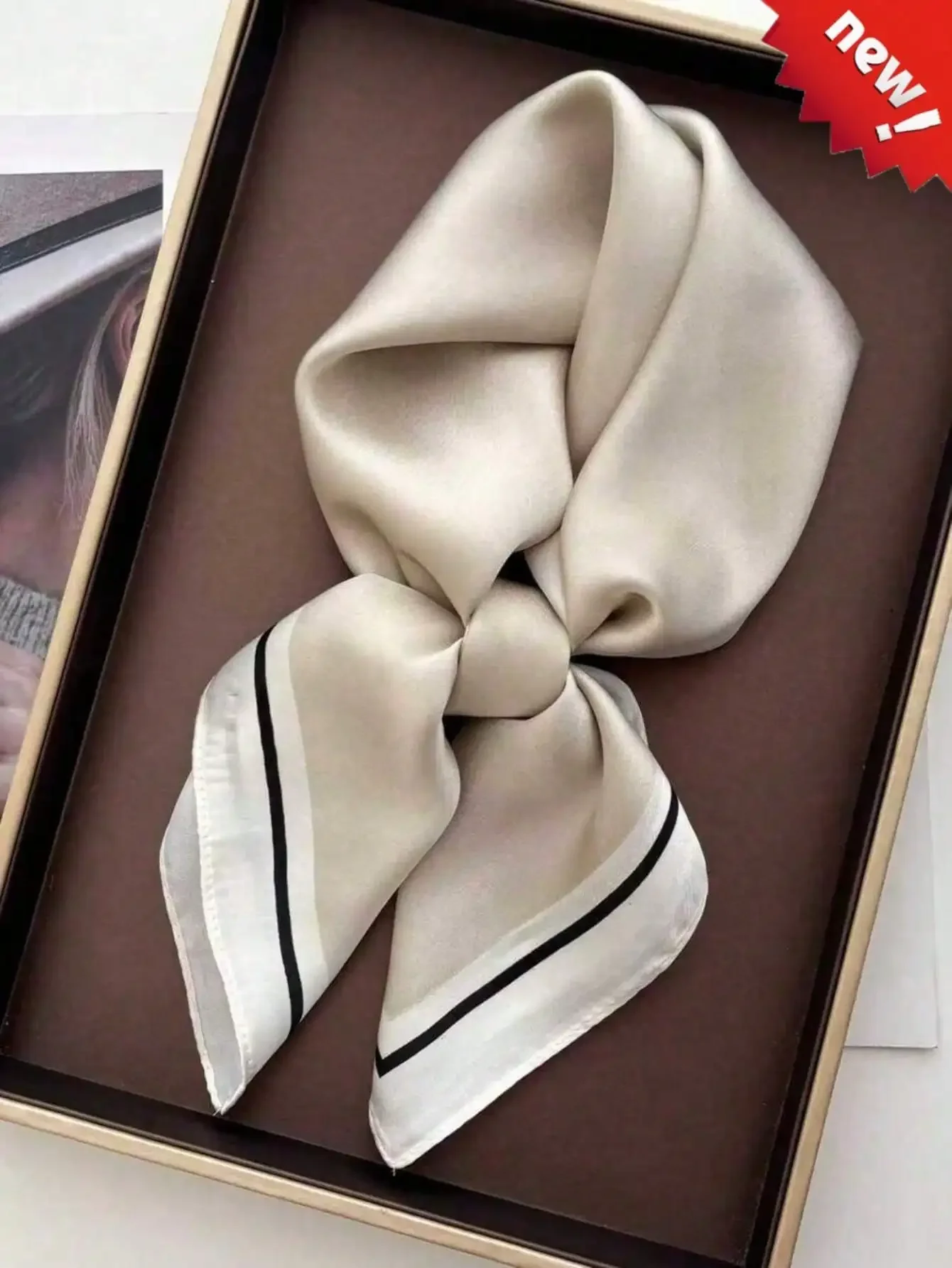 

Women's Satin Square Scarf - Printed Fashion Headband Shawl Wrap, Lightweight Hair Scarf Bandana, Neckerchief Head Wrap