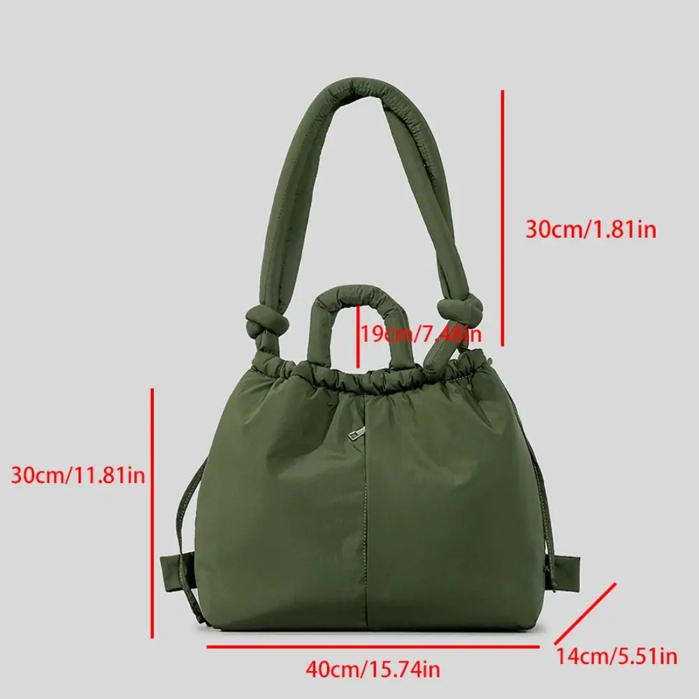 Borsa tote imbottita in nylon morbido casual Borse da donna leggere di grande capacità Borse a tracolla trapuntate gonfie da spiaggia