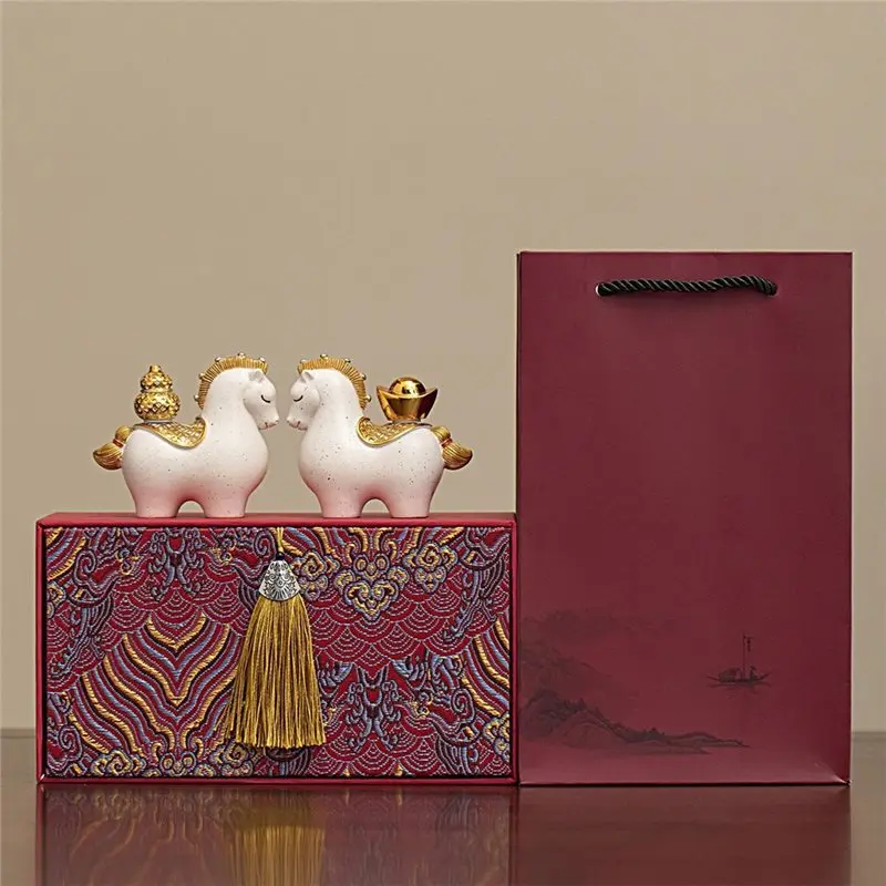 【FLASH DEAL】For Collectors Home For Home Decoration 2026 Horse Statue 2 Pieces Chinese New Year New Year Mascot Statue Photograp