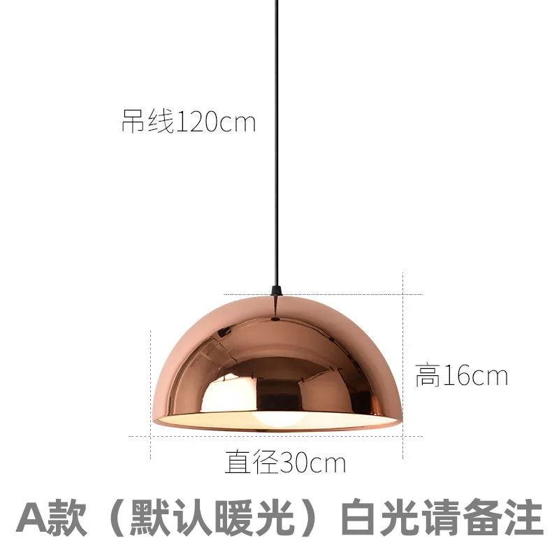 Nordic Modern Simple Style Rose Gold Iron Lamp Shade Minimal LED Ceiling Pendant Light Crystal Chandelier for Restaurant Bedroom