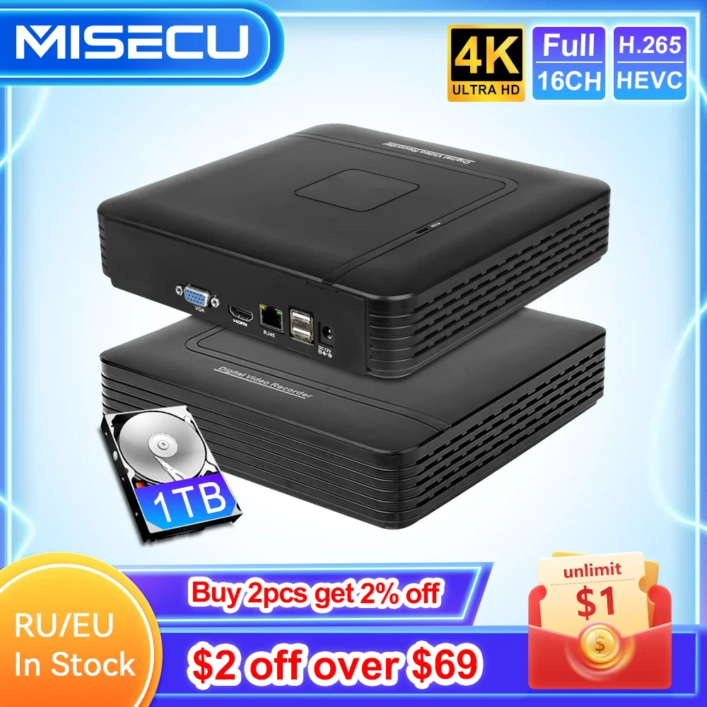 misecu mini gravador de video nvr deteccao de movimento p2p 16ch hd completo 8mp 4k 5m 3m 1080p p2p para camera ip 01