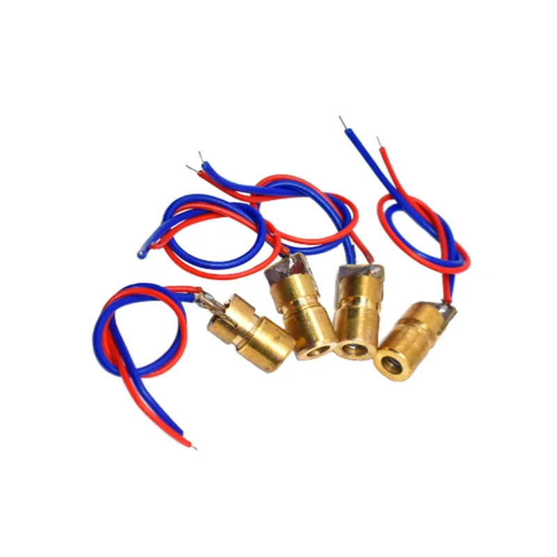 10PCS 5V 650nm 5mW Adjustable Laser Dot Diode Module Red Sight Copper Head Mini Laser Pointer
