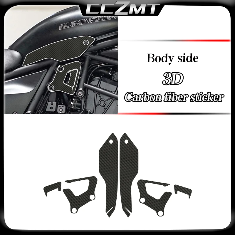 For Kawasaki Eliminator500 ELIMINATOR 500 3D carbon fiber protective sticker waterproof body sticker modification accessories