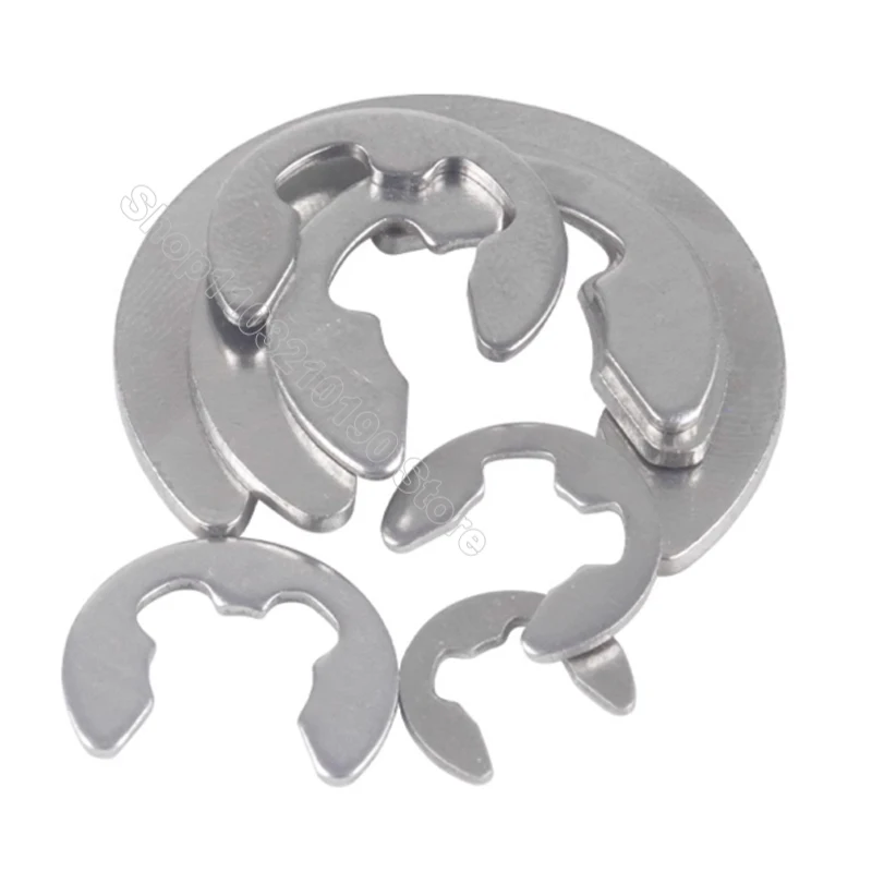 10-100Pcs 316 Stainless Steel E Clip Washer Snap Ring Circlip External Retaining Ring for Shaft Fastener M2 M2.5 M3 M4 M5 M6-M10