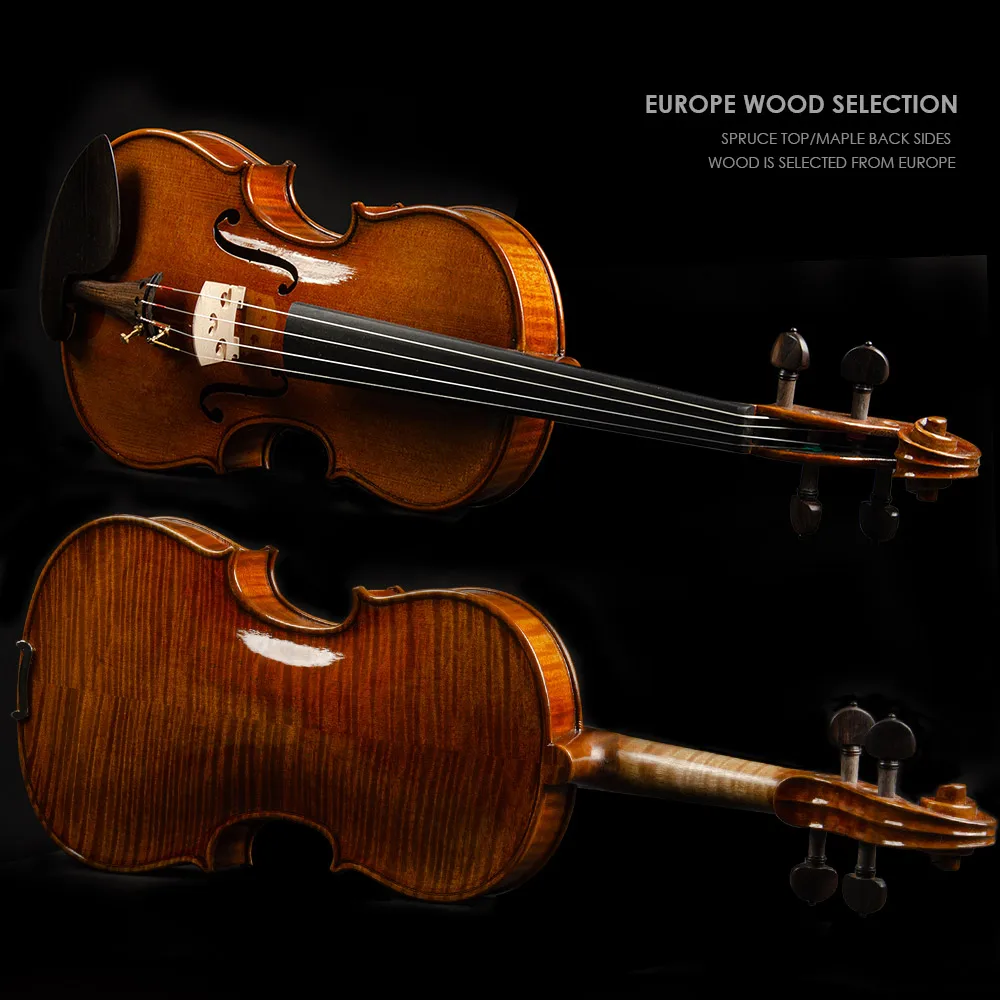 CHRISTINA Violin for Professional S200A Antique Style 4/4 Size High-quality European Spruce Two-piece Flame Maple Ebony Fittings