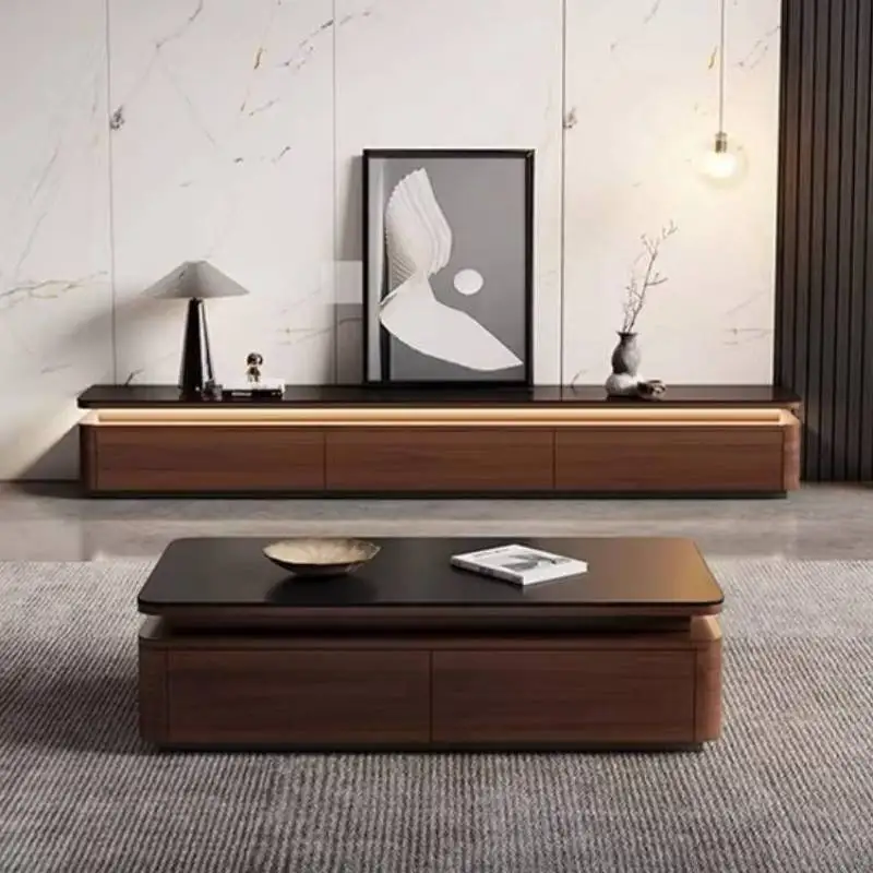 Simple European Tv Cabinet Natural Minimalist Small Black Tv Cabinet Designer Vintage Luxury Muebles Para Hogar Furniture Home