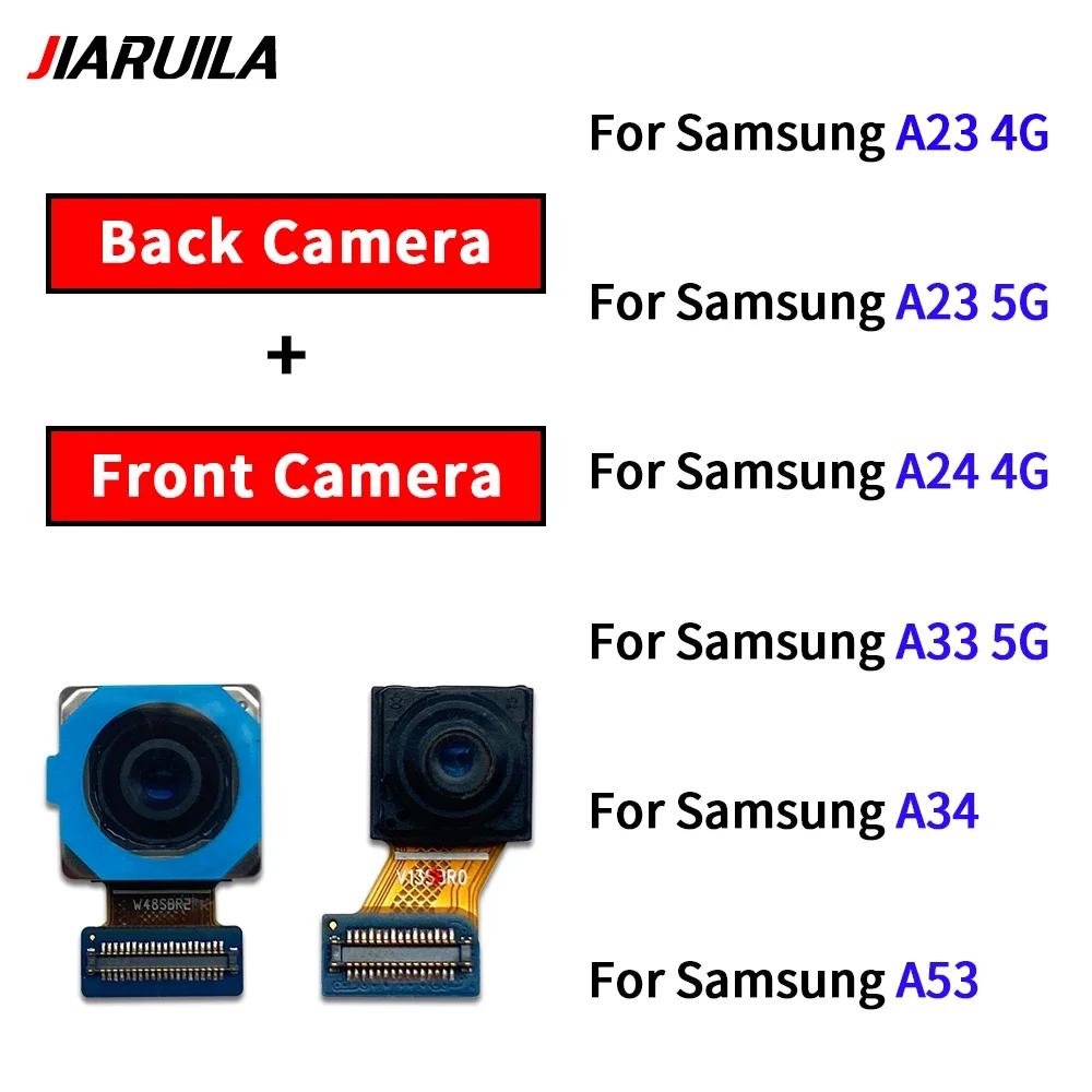 Front Camera For Samsung A23 A23 A24 4G A33 5G A34 A53 Back Wide Macro Depth Rear Main Camera Module Flex Cable