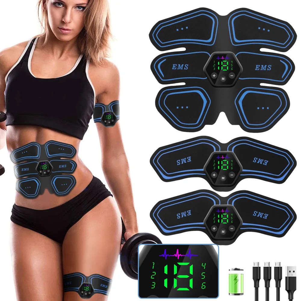 Muscle Stimulator EMS Abdominal Hip Trainer LCD Display Toner USB Abs Fitness Training  Home Gym Body Slimming Waist Trainer