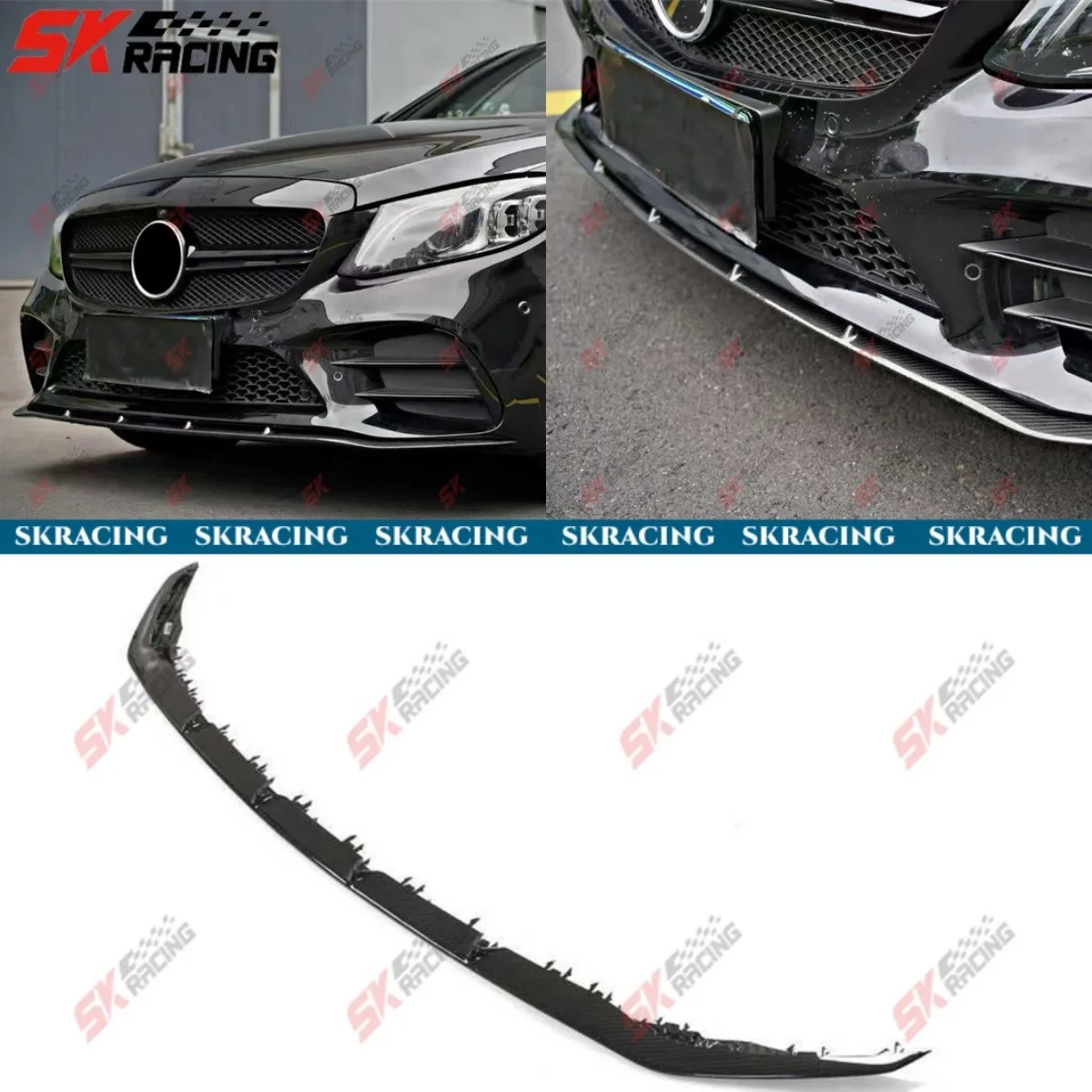 

Dry Carbon Fiber Front Bumper Lip Car Parts Fits Mercedes-Benz C43 AMG 2019-22