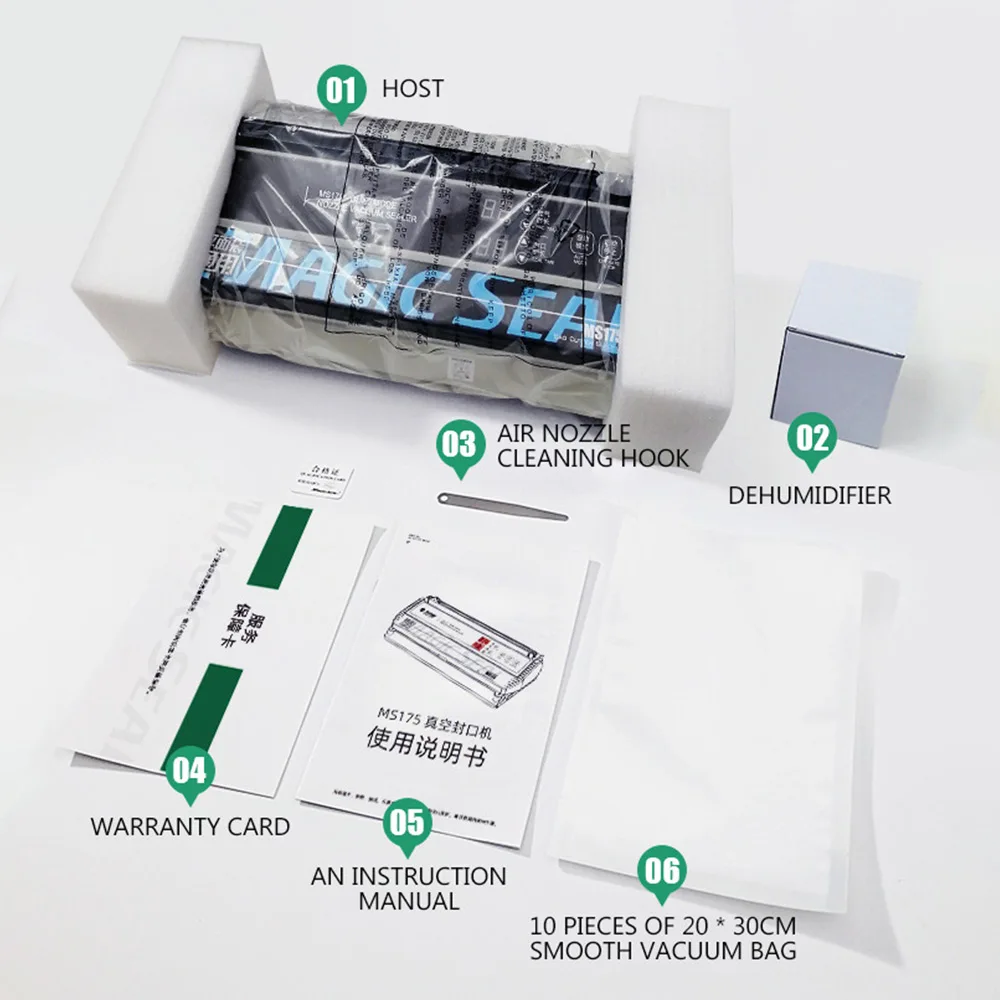 Portable Small Household Vacuum Packaging Machine with Dehumidification Tank Kitchen Food Vacuum Sealer for Fresh Preservation