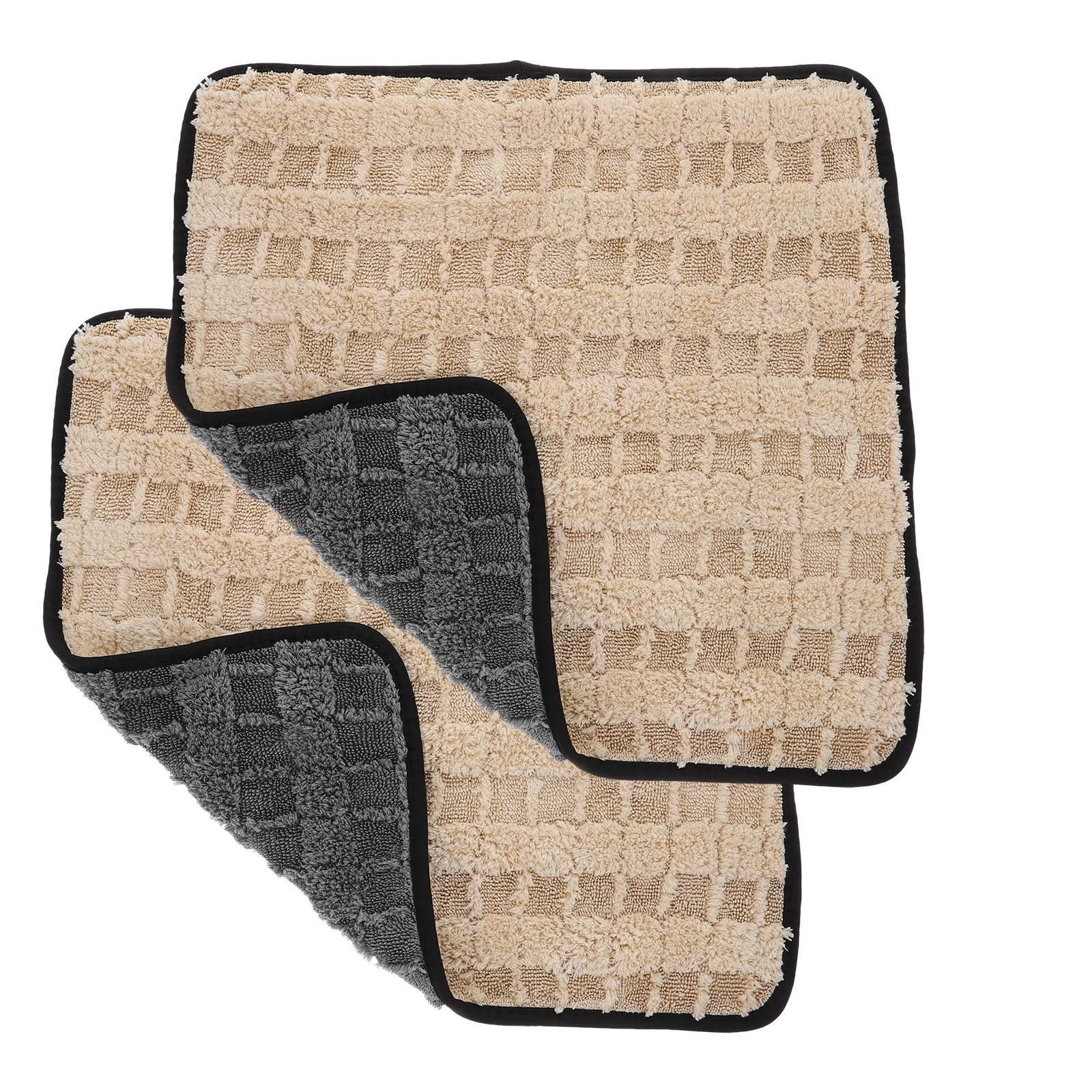 

2pcs Car Towel Water-absorbing Soft Drying Thickened Grid Cloth Coral Fleece Wash Cleaning Car Drying Super Absorbent Towels