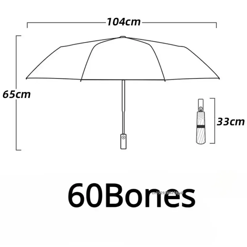 60Bones Wind Resistant Reinforced Automatic Umbrella 4Sizes for Men Rain and Shine Sunshade UV Resistant Sun Umbrellas