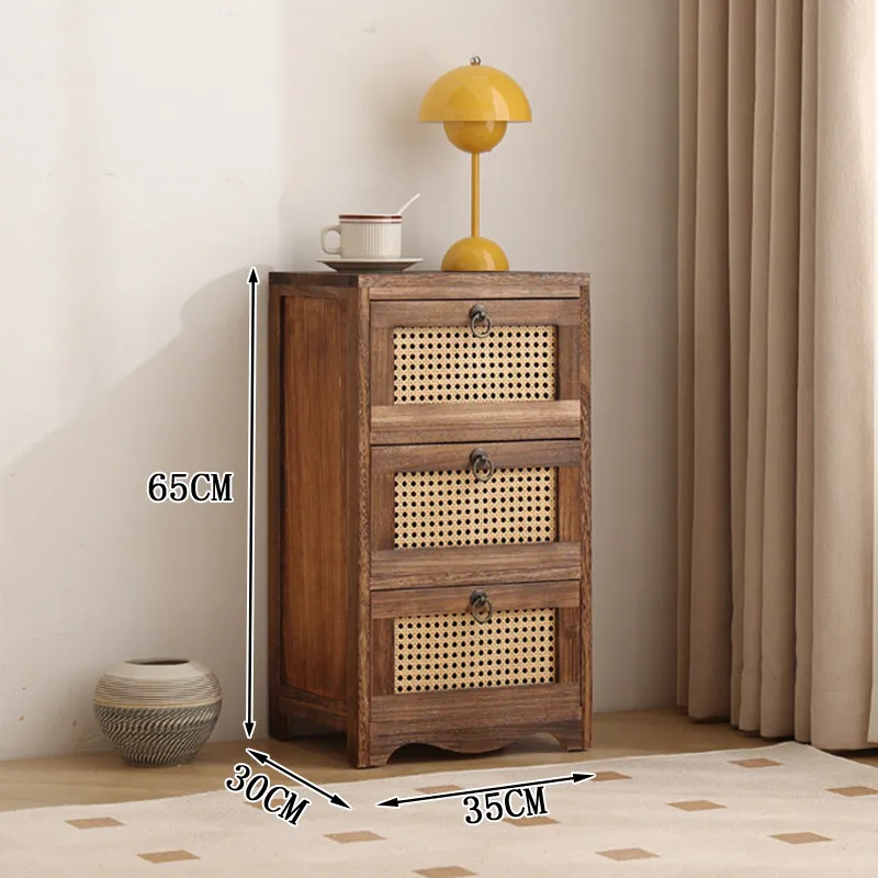 Small storage cabinet Solid wood storage Simple modern bedroom Bedside cabinet Small apartment