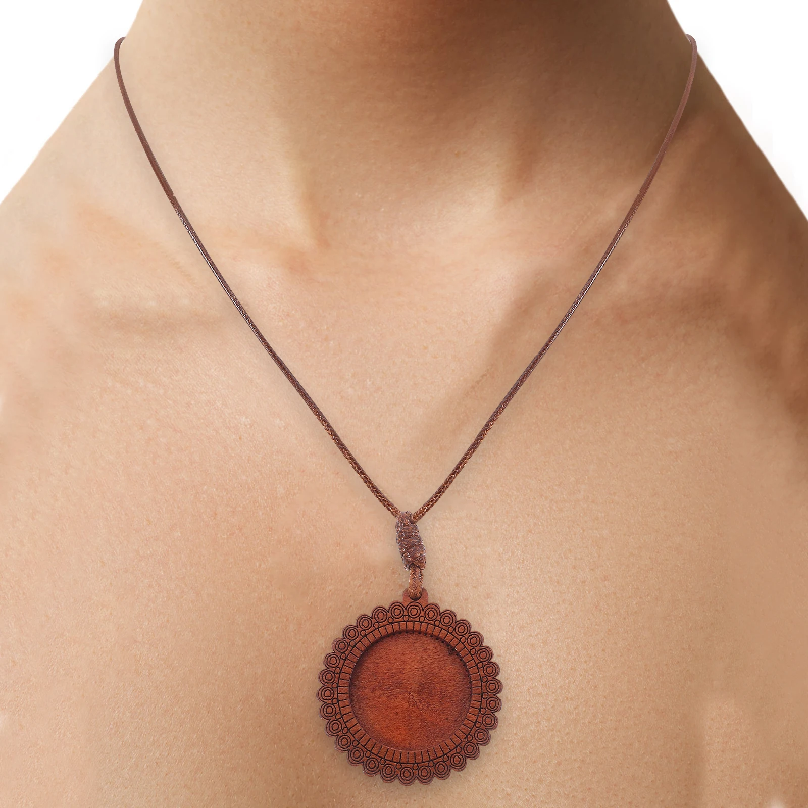 

5pcs Diy Wooden Pendant Trays Hollow Frame Bezel For Jewelry Making Unfinished Wood Charms Resin Bezels Bling Vintage Bag