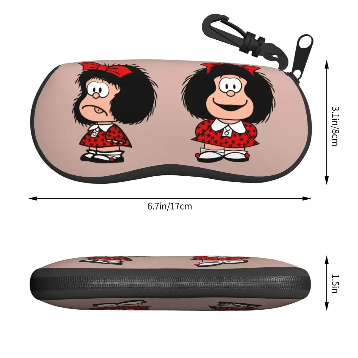 Custom Funny Mafaldas Quino Comics Argentina Cartoon Shell Eyeglasses Protector Cases Fashion Sunglass Case Glasses Pouch