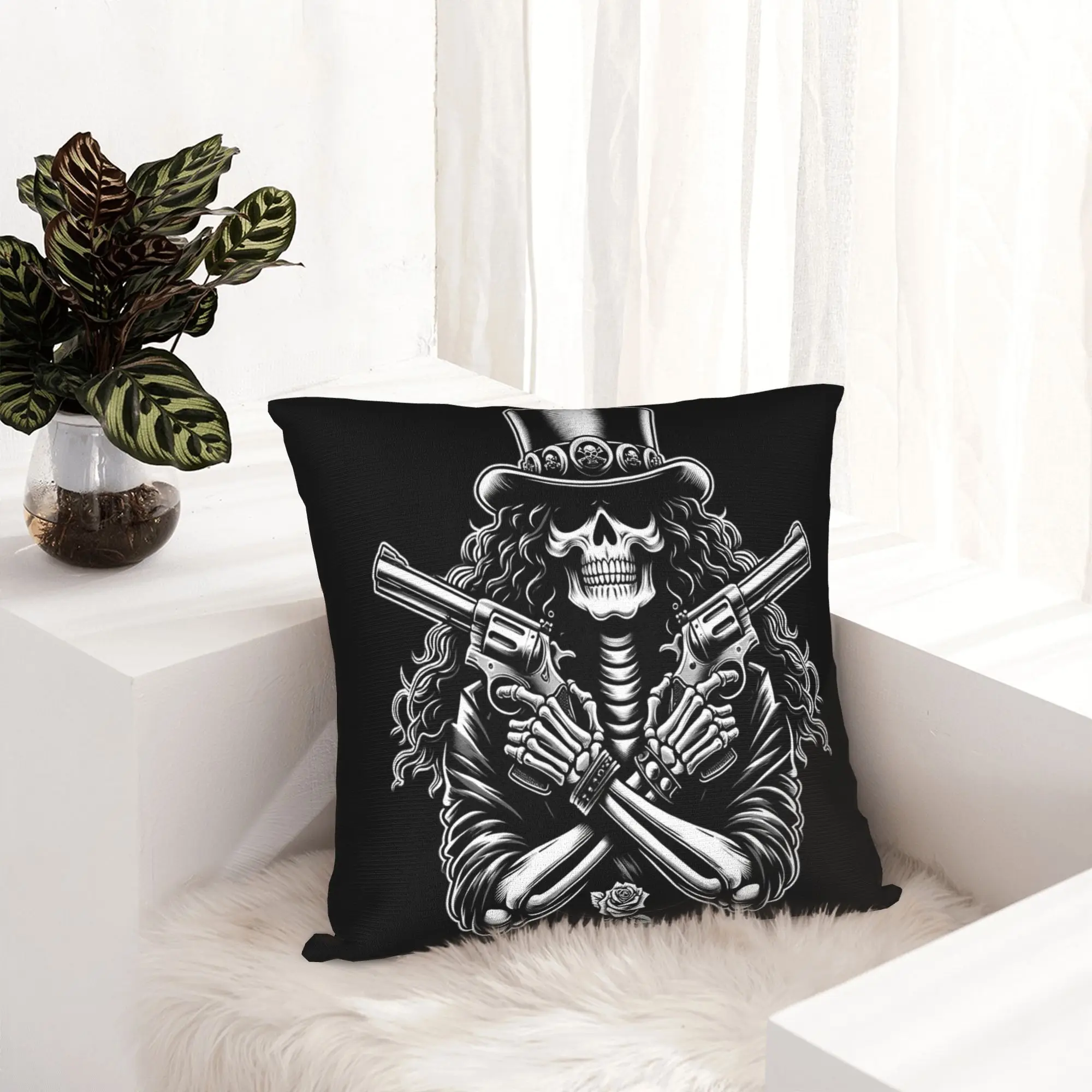 Rock Music Band G-Guns N Roses Pillowcase Printed Polyester Cushion Cover Decoration  Throw Pillow Case Cover Home Zipper 40*40