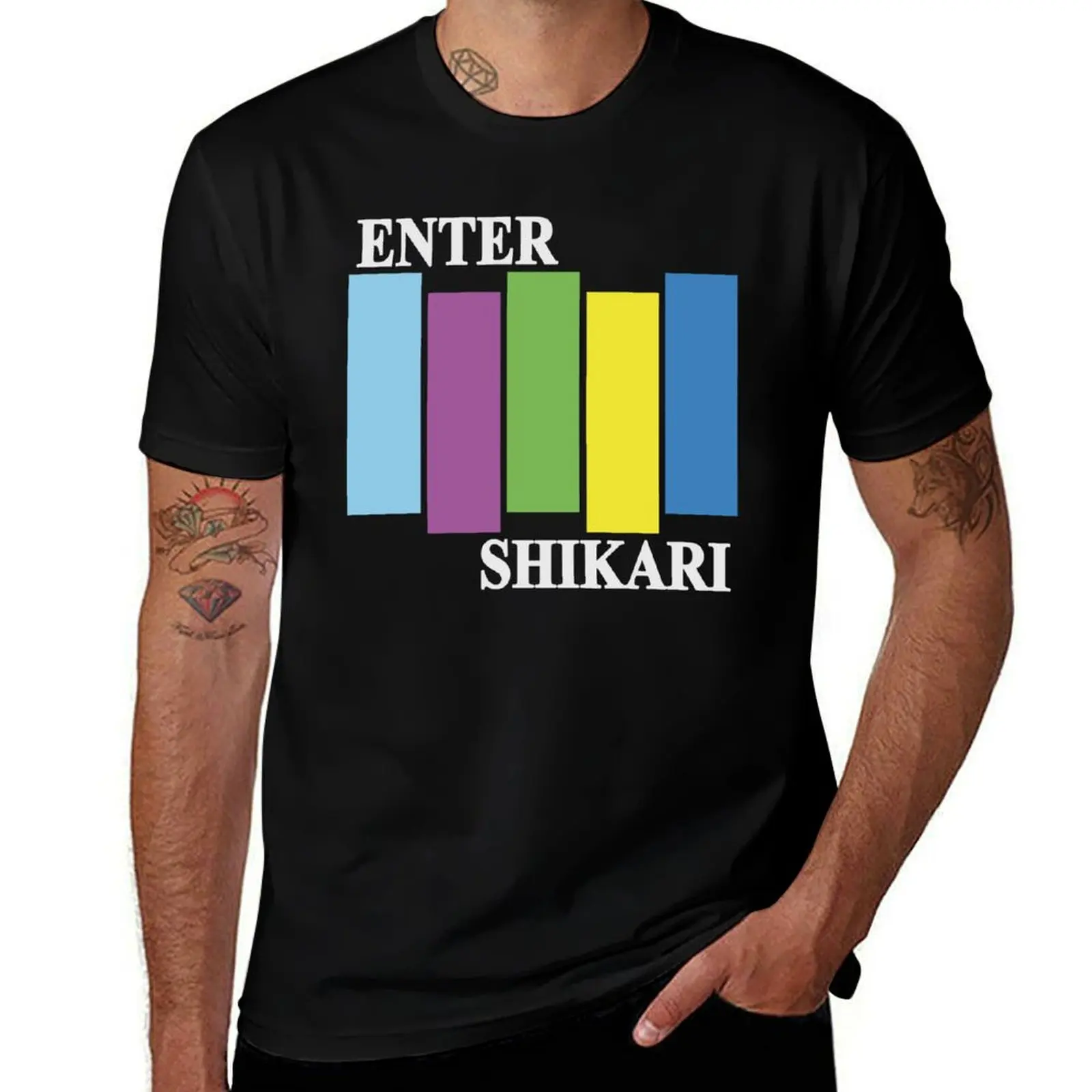 

Flag Merch Not Shikari Black Enter T-Shirt Gym Wear Breathable Short Sleeve Tee
