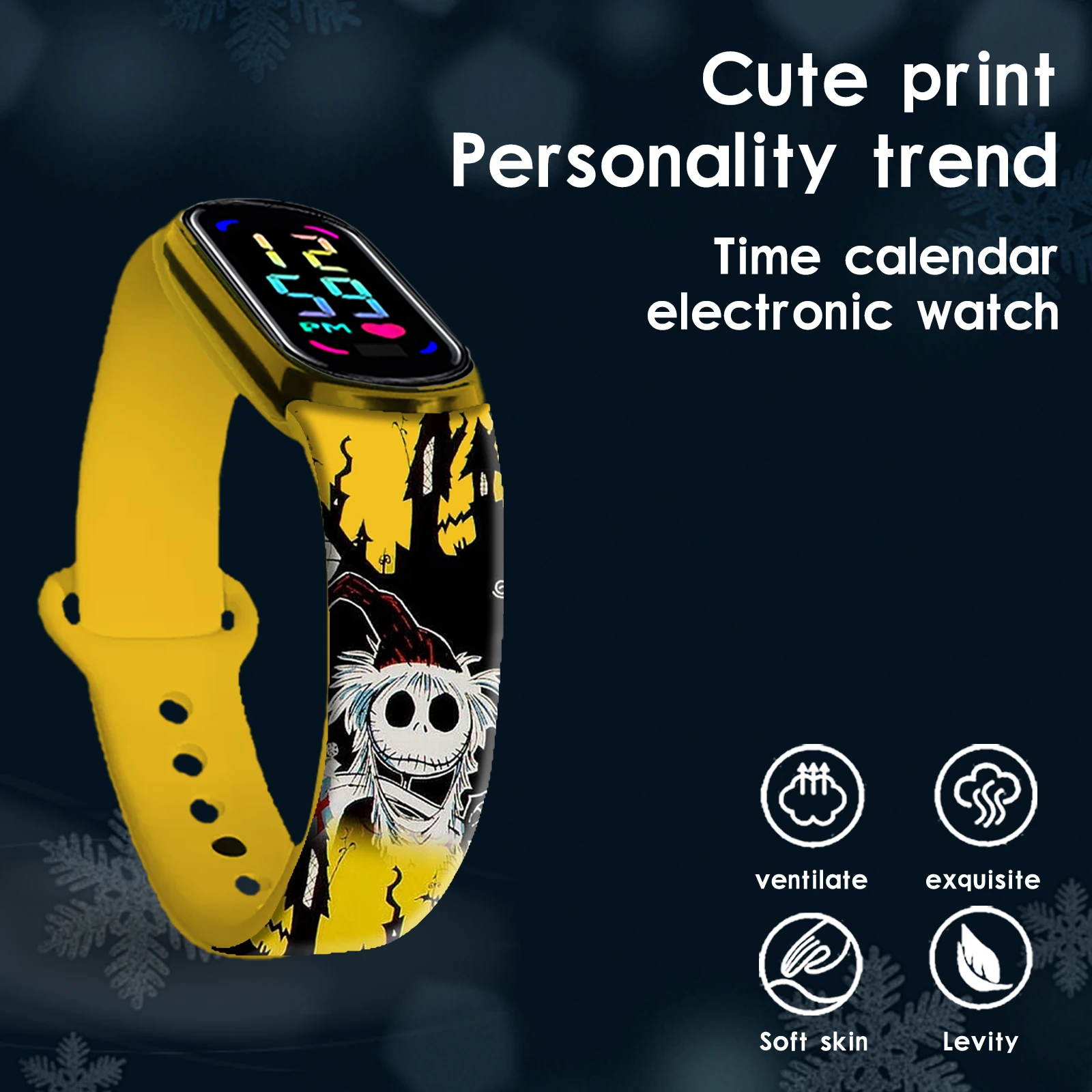 حزام ساعة Disney The Nightmare Before Christmas المطبوع لـ Xiaomi Mi Band 10، حزام ساعة بديل من السيليكون الناعم النحيف #2