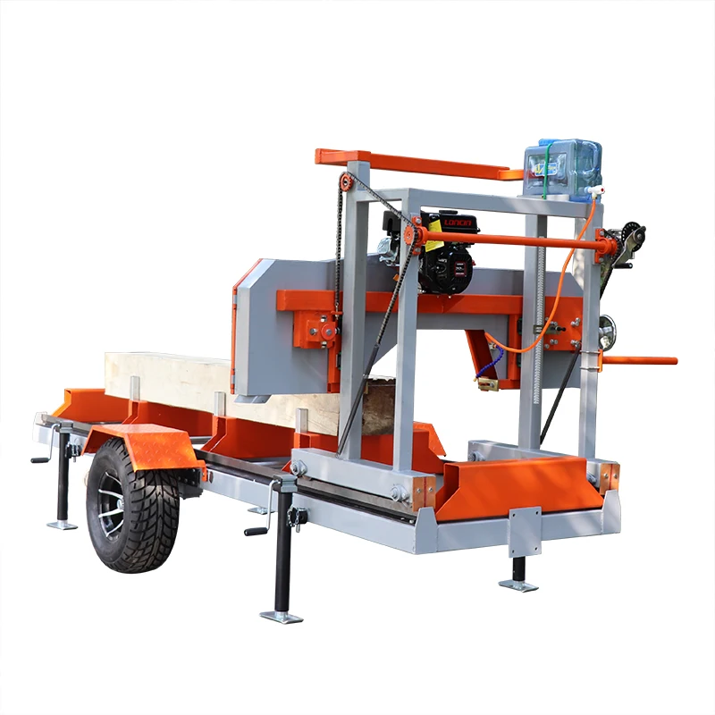 Factory Price Horizontal Bandsaw Mill oline Powered Portable Bandsaw Cutting Machine with Mobile Wheels