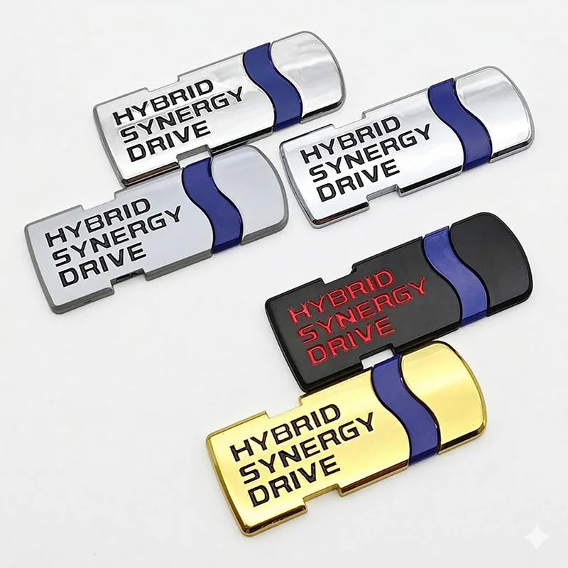 

3D Metal Logo HYBRID SYNERGY DRIVE Emblem Badge Decal For Toyota Prius Camry RAV4 Corolla Trunk Fender Sticker Car Accessories