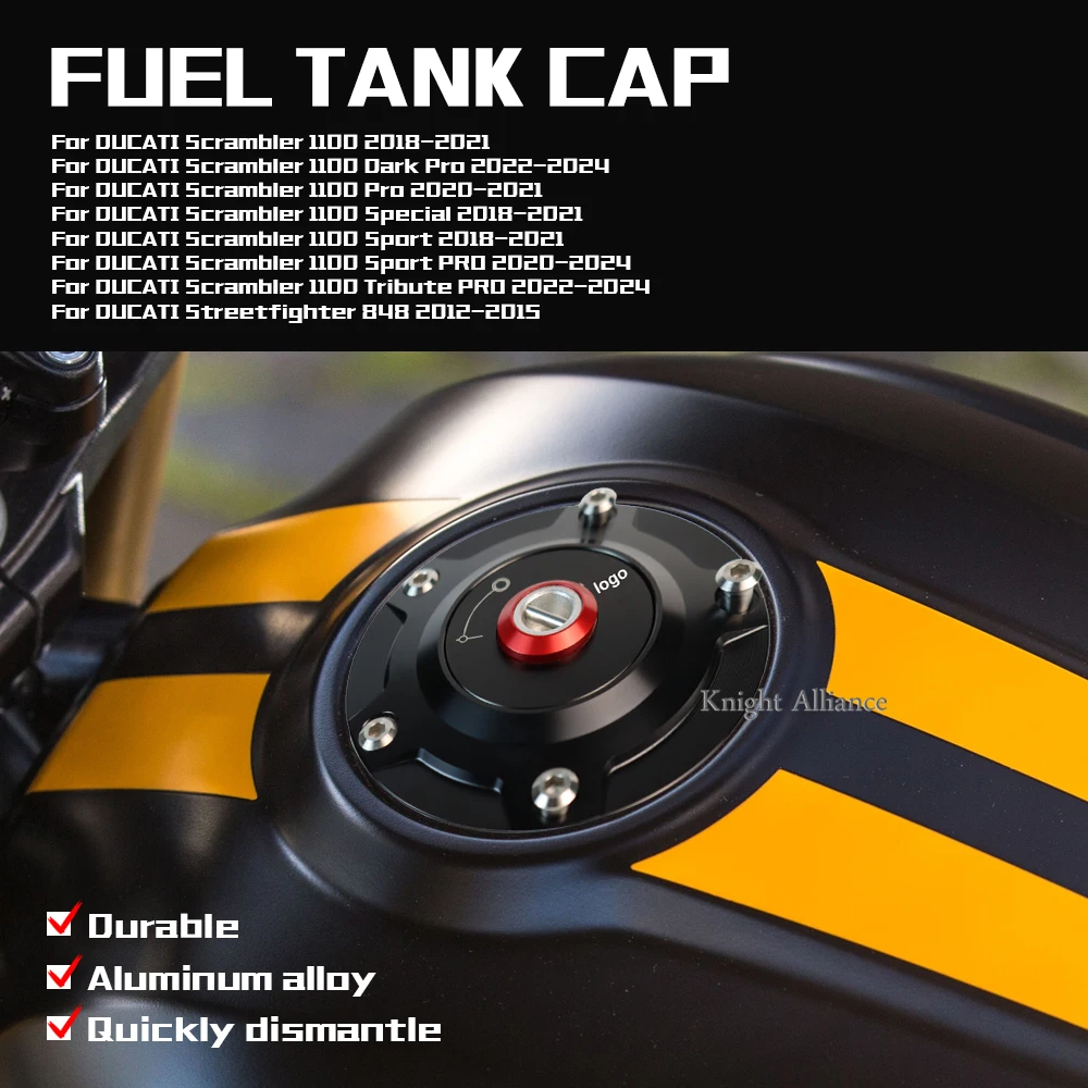 

Motorcycle CNC Aluminium Fuel Tank Cap For DUCATI Scrambler1100 Scrambler 1100 Dark Sport Tribute PRO Streetfighter 848