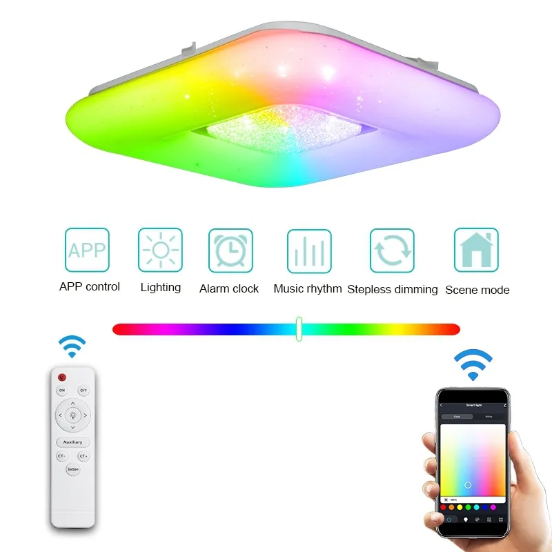 Tuya Starry Sky Led Smart Ceiling Lamp With Alexa/Google/Wifi/Remote Control RGB Bluetooth Music Ceiling Light For Living Room