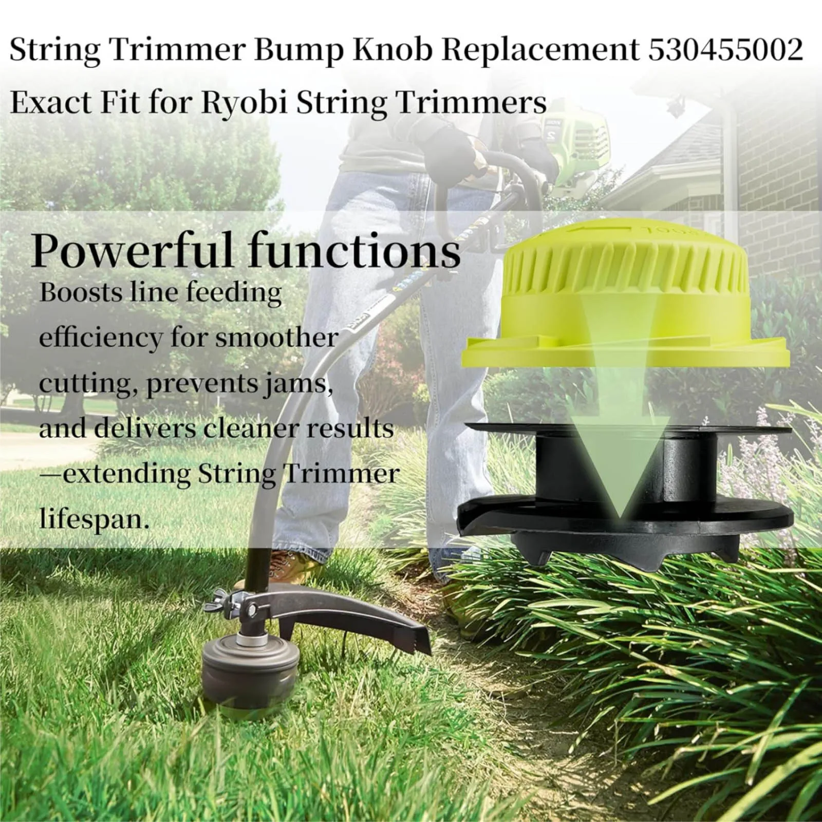 2Pcs Bump Knob 530455002 530455001 For Ryobi Trimmer Head Replacement Part For Homelite Ridgid TroyBilt Echo