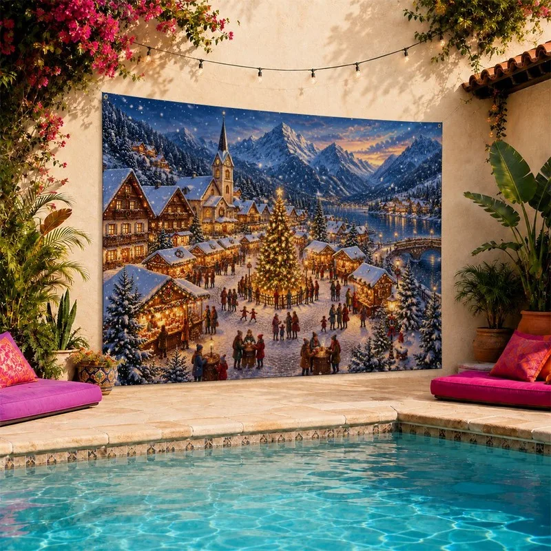 VIKAMA Nativity Holy Night Tapestry, Religious Christmas Star Shepherds, Wall Hanging for Home Church Holiday Decor