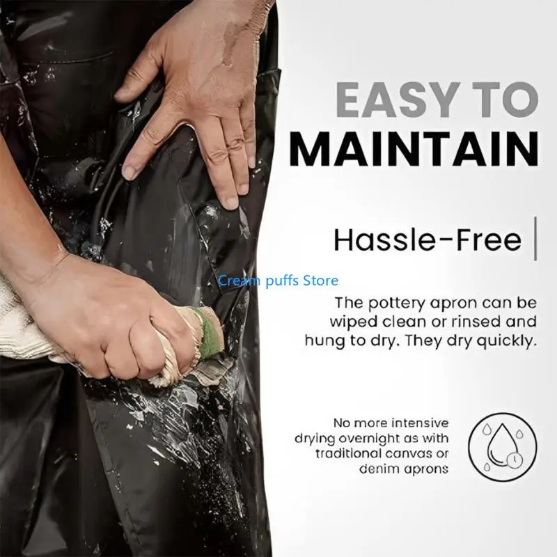 50LE Water odporny na ceramikę fartuch z kieszeniami pełne pokrycie garncarską nogę dla kobiet