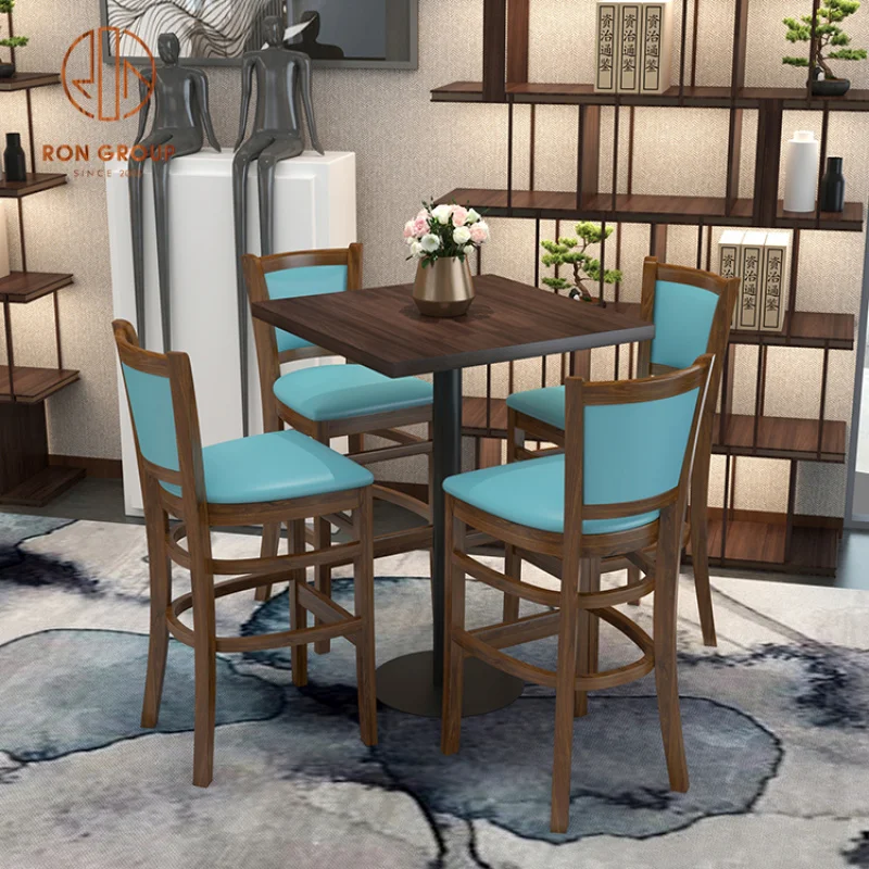 custom.High Quality Commercial Cafe Wooden Square Table and Chair Set Modern Dining Fast Food Restaurants and Coffee Sho