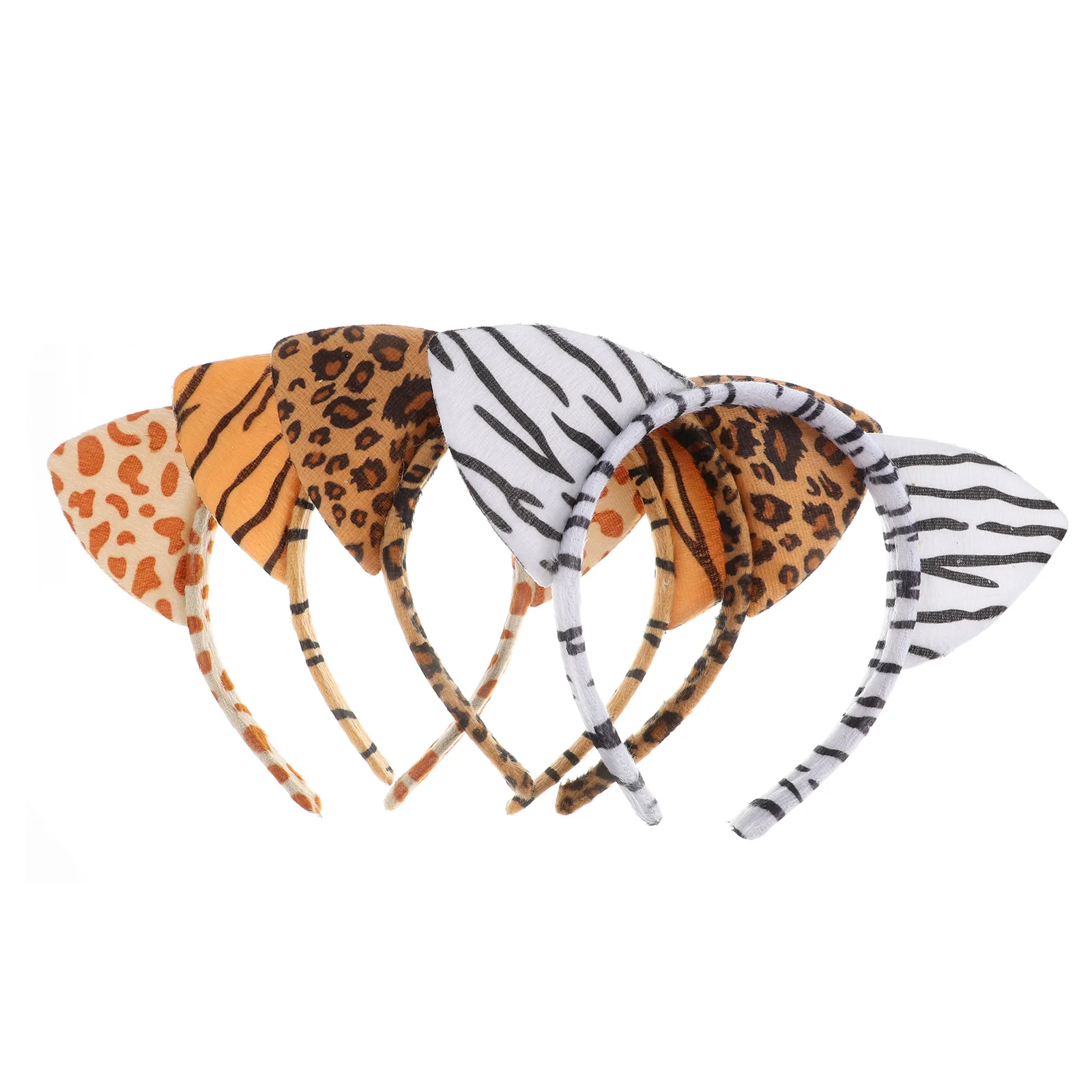 4 Pcs Animal Ear Headband Animals Headbands Hair Hoop Leopard Print Lovely Cosplay Headdress Child