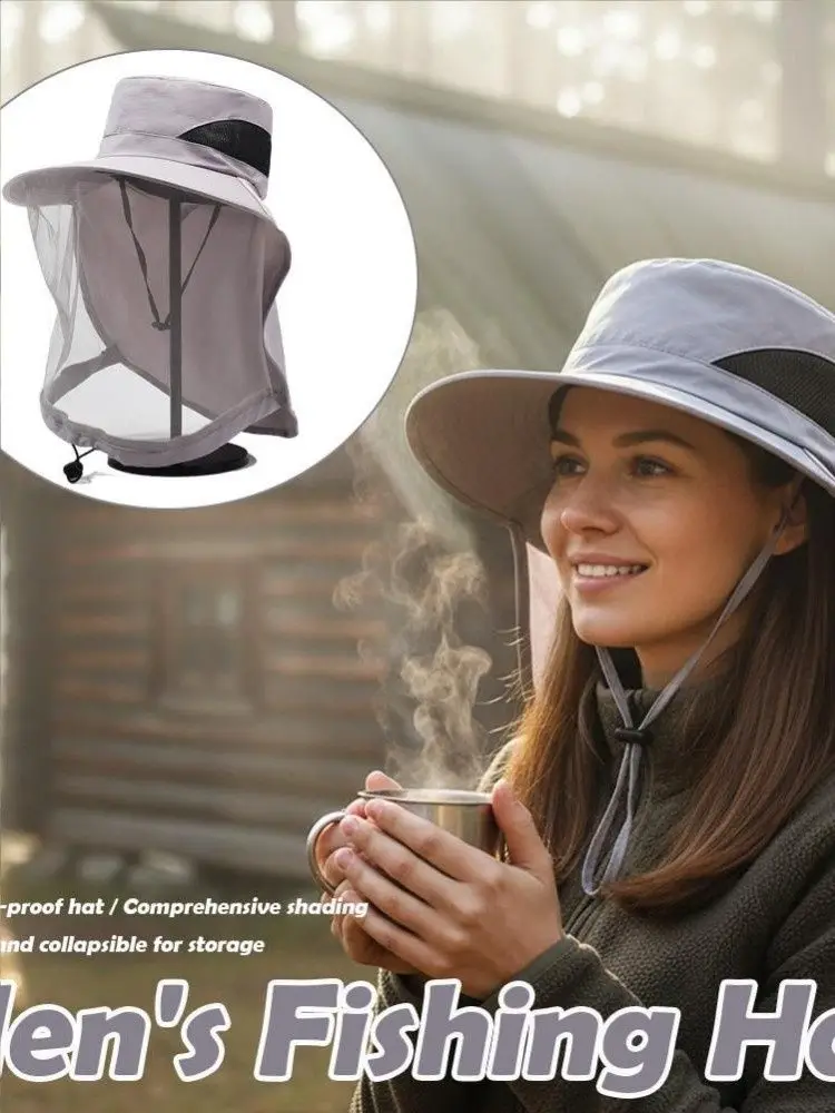 Breathable Mosquito Head Net Hat - Lightweight Bug Mesh Sun Cap for Camping Hiking Gardening, Beekeeper Protector (UPF 50+) view 4