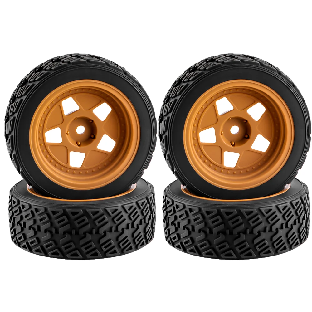 RC On-Road Tire and Wheel Set with 12mm Hex for 1/10 Touring Car Tamiya TT-01, TT-02, Kyosho FW-06 (Glue Required)