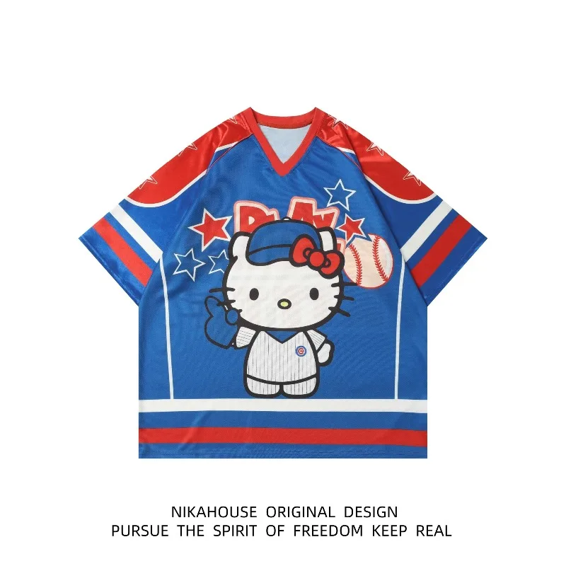 

Женская спортивная одежда больших размеров MINISO, новая модная женская спортивная одежда Kitty, повседневная легкая дышащая модная футболка, быстросохнущая