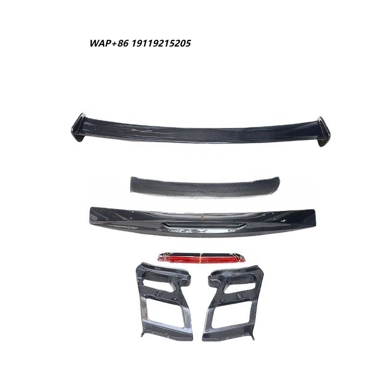 Upgrade for    GT Black-Series Style Carbon Fiber LED Light Trunk Spoiler Rear Wing Ducktail Deck Included