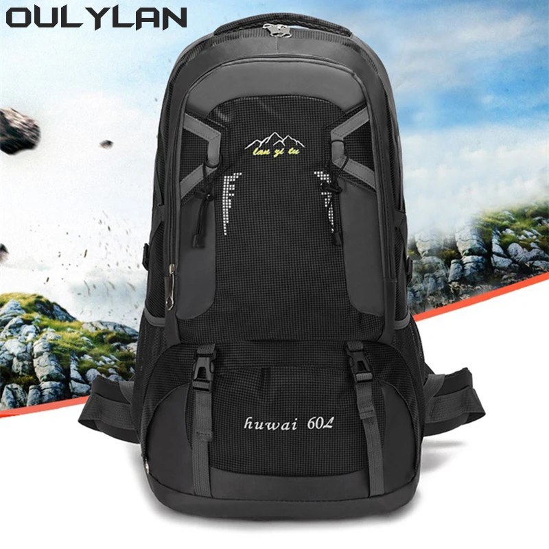 Oulylan Camping Hiking Backpack Women Trekking Bag For Men 60L Capacity Outdoor Sports Bag Waterproof Climbing Backpack