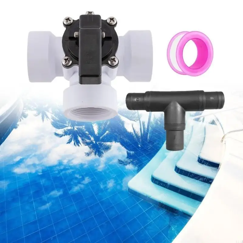 Pool Bypass Valves Adapter Set 3 Way Connection Stainless Clamps for Sand Filter 