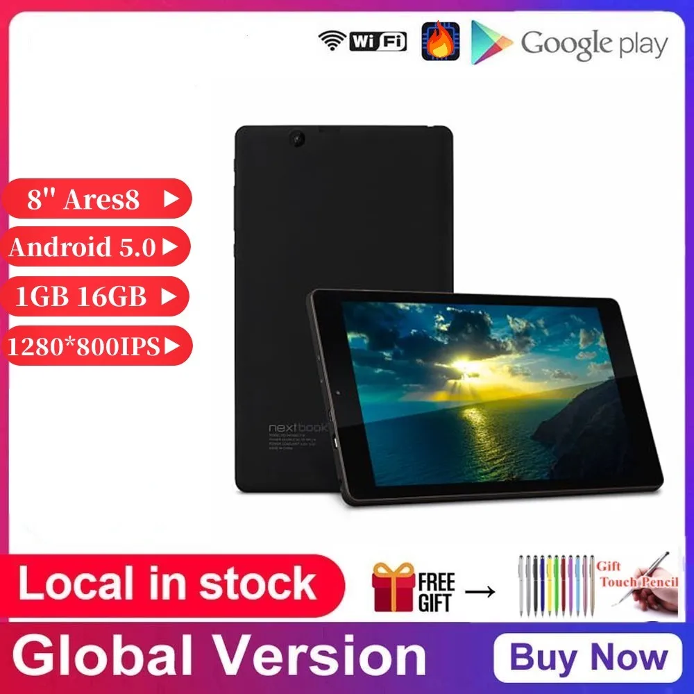 

Google Play 8'' Ares8 Android 7.1 Cortex-A53 CPU Netbook Quad Core 1GB RAM 16GB ROM 800*1280IPS Tablets PC OTG WIFI Dual Cameras