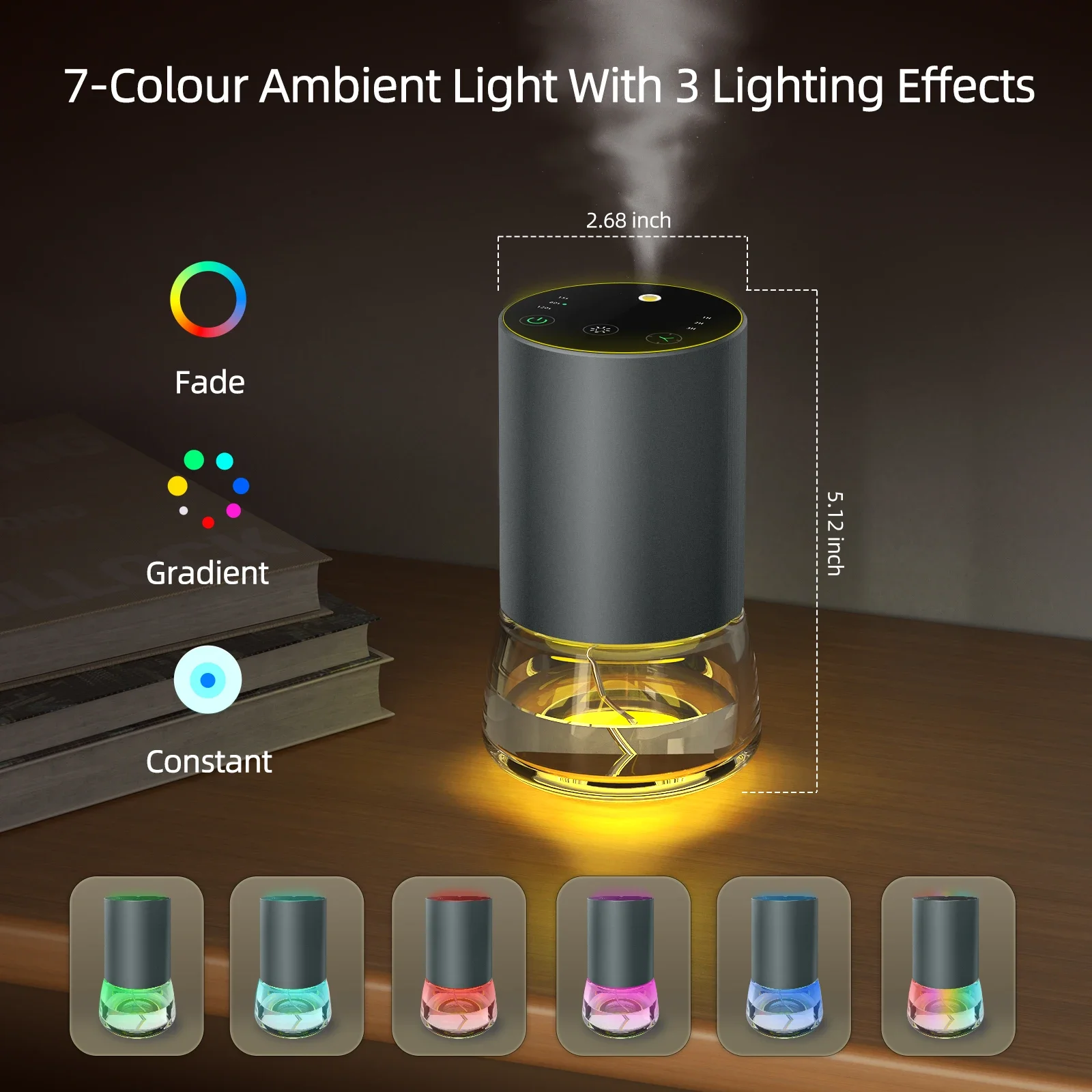 2024 Electric 100ML USB Waterless Scent Aroma Diffuser Air Humidifier Cool Mist Maker Fogger 7 colors Led Essential Oil  Difusor