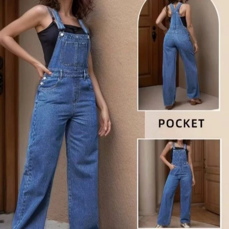 Jumpsuits Women Denim Pant One Piece Suspenders Overalls Long Pants Rompers Y2k Streetwear Jumpsuit Work Capris Casual 2026