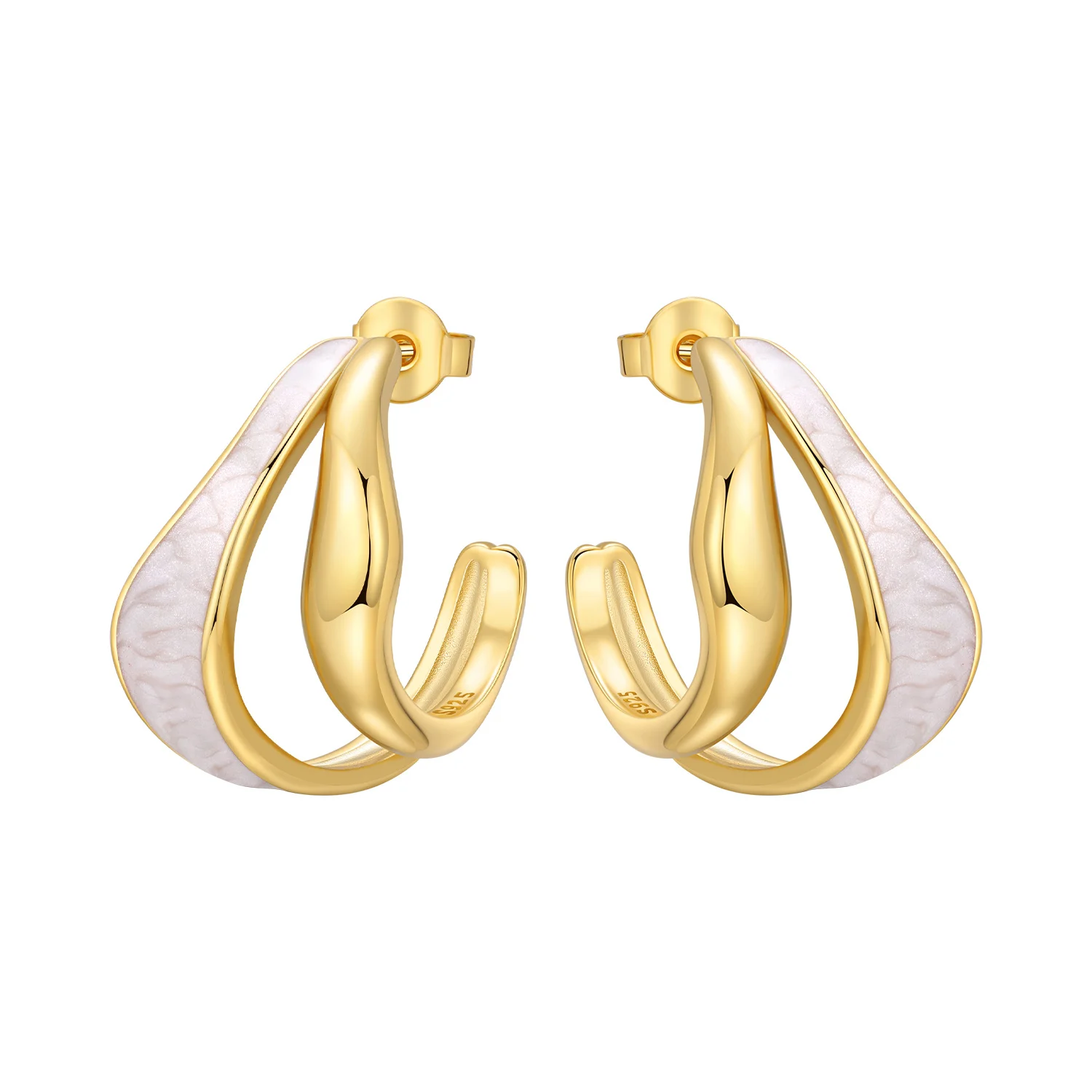 CYCUFF Original 925 Sterling personalisiertes Design 18 Karat Gold Ohrringe Damen Creolen Jubiläumsschmuck Trendige Geschenke