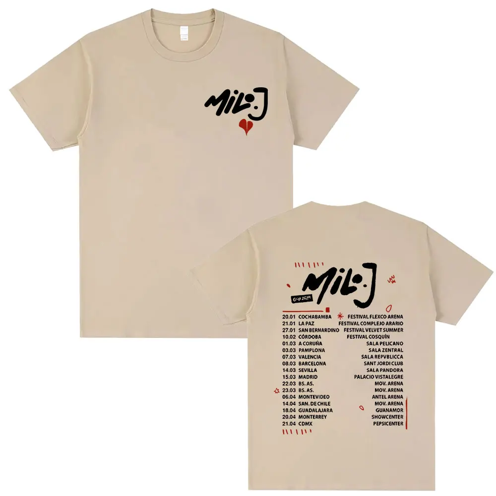 Rapper Milo J Concert Tour 2024 T-shirt Men Women\'s Fashion Music Oversized Cotton T Shirts Unisex Hip Hop Short Sleeve Tshirt