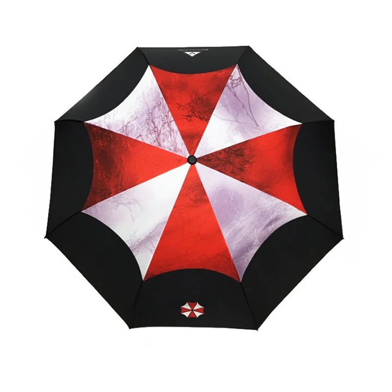 Portable Automatic Biohazard Resident Zombie Umbrella 3 Folding Vintage Classic Men Women Outdoor Windproof Parasol Sunscreen